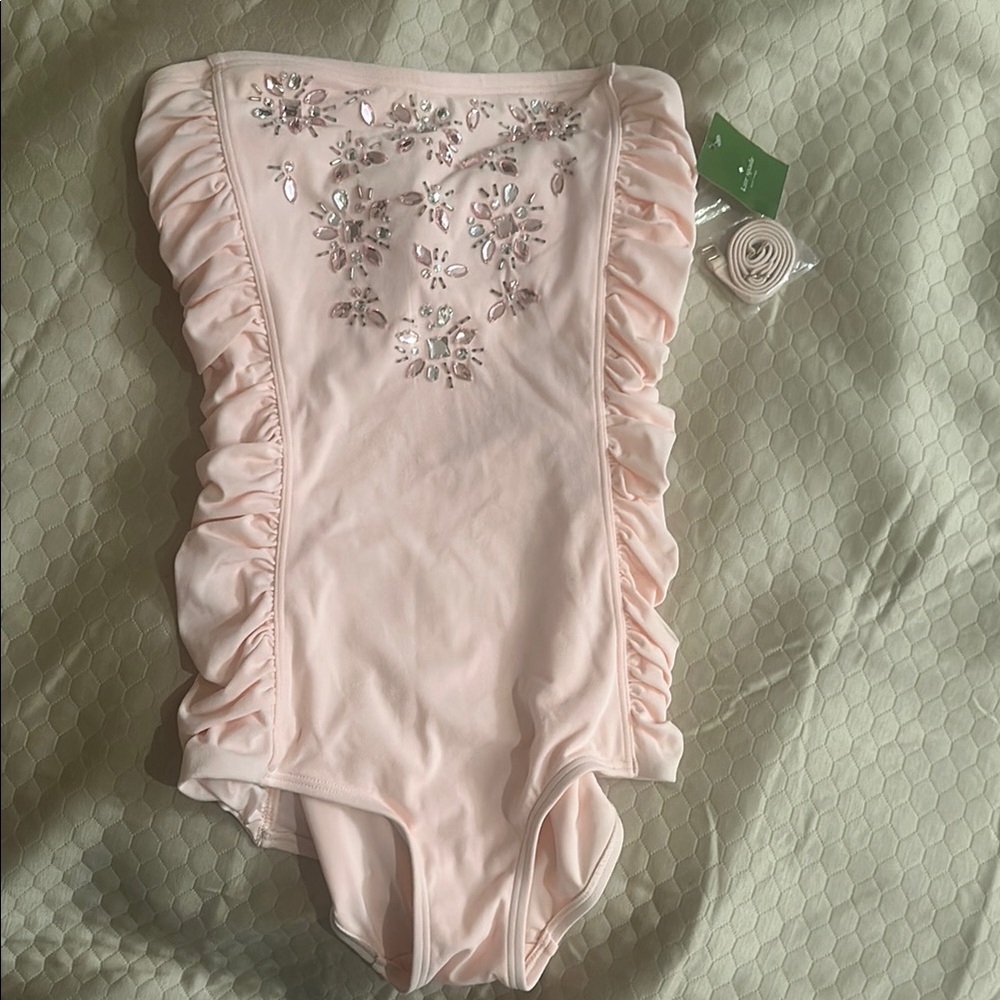 New With Tags Kate Spade Blush Pink Rhinestoned Swimsuit  One Piece